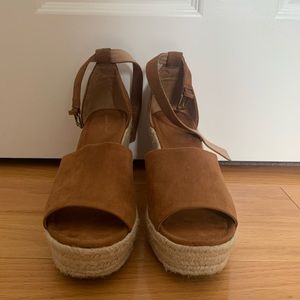 Tan Suede Wedges